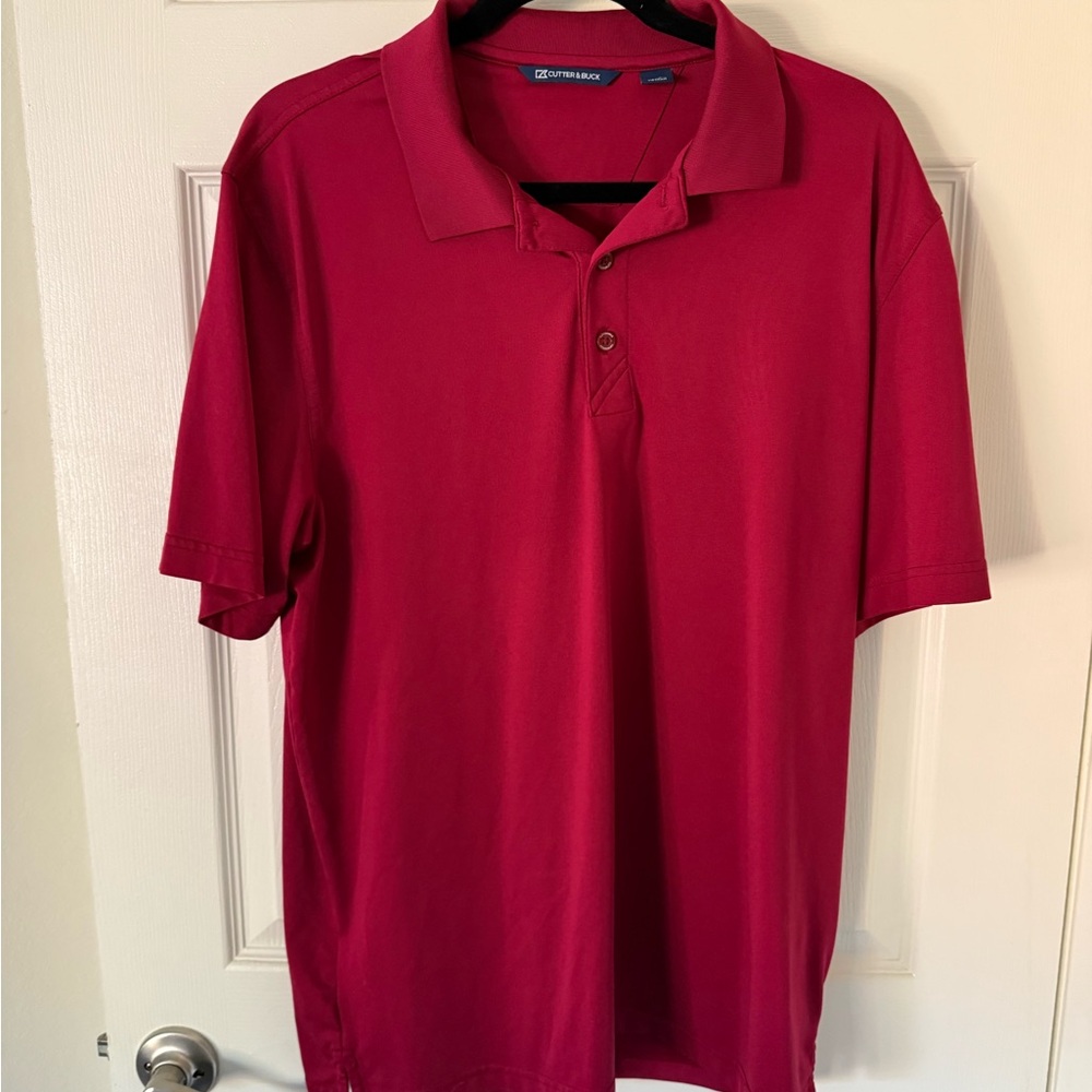 Cutter & Buck Red Polo Shirt Classic Design